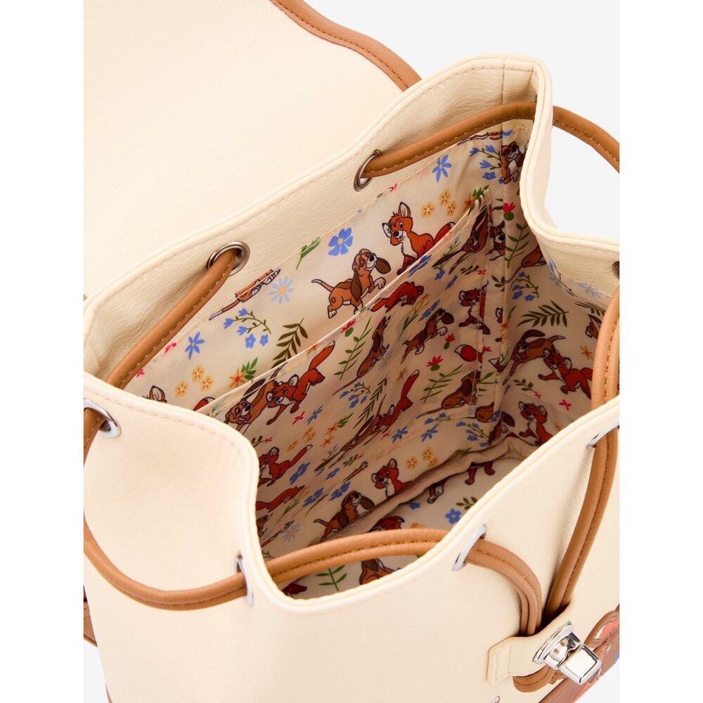 Loungefly Disney The Fox and the Hound Floral Mini Backpack NWT - Picture 3 of 4